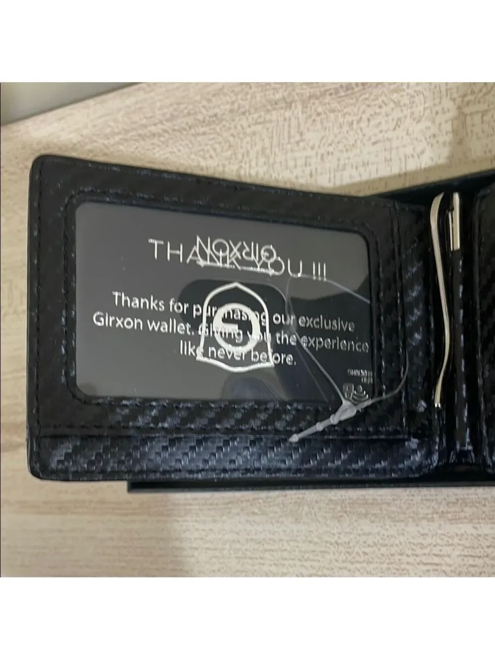 Girxon carbon fiber men's wallet. RFID blocking | Money Clip Lever